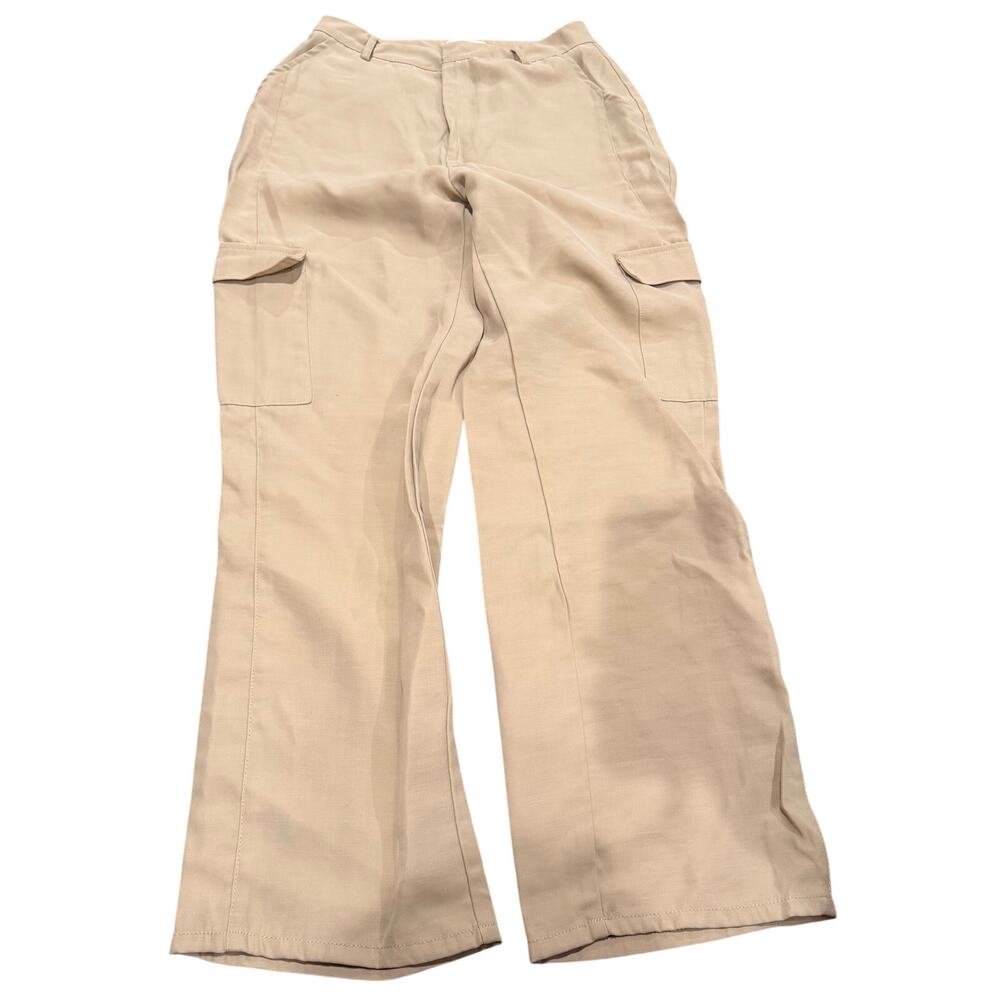 Naf Naf Paris Khaki Straight Cargo Pants Size EU 8 US 4